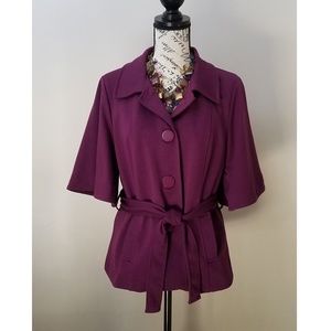 Purple, Plum bell sleeve, belted jacket or top